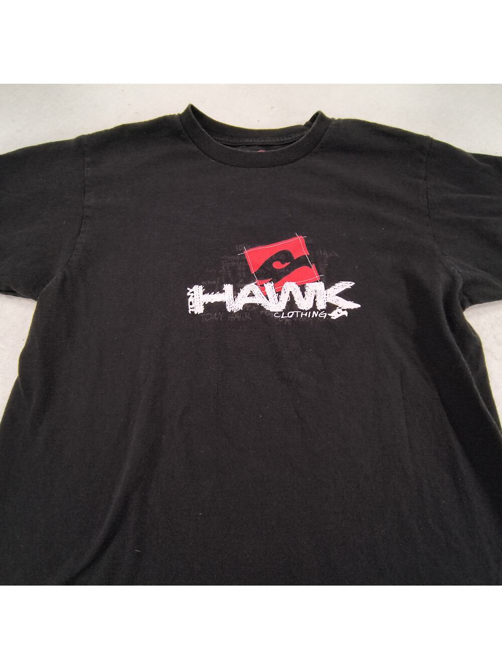 Tony Hawks Crew Neck Long Sleeve Graphic T Shirt Mens Size Medium M Black